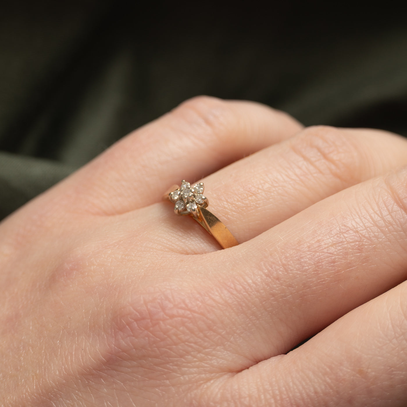 14k Diamond Floral Cluster Ring | SZ 7