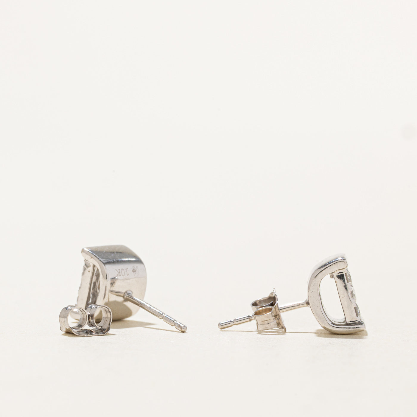 10k Diamond Square Cluster Studs Earrings | 0.50ctw