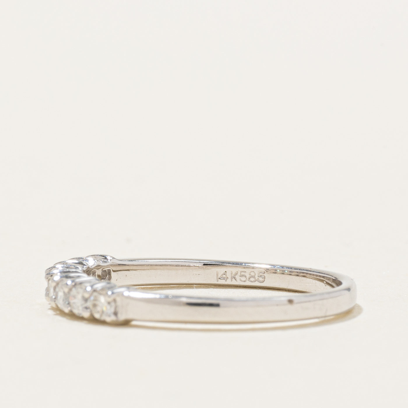 14K White Gold Semi Eternity Diamond Band | 0.24ctw | SZ 5.5