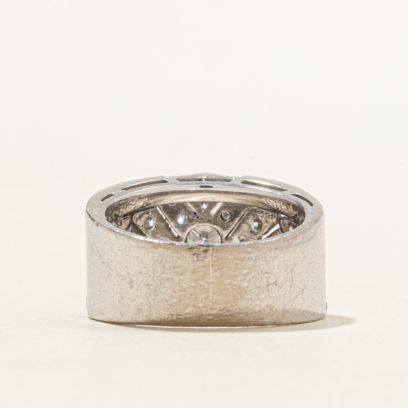 18k Diamond Cluster Geometric Design Band | 1.17ctw | SZ 5.25