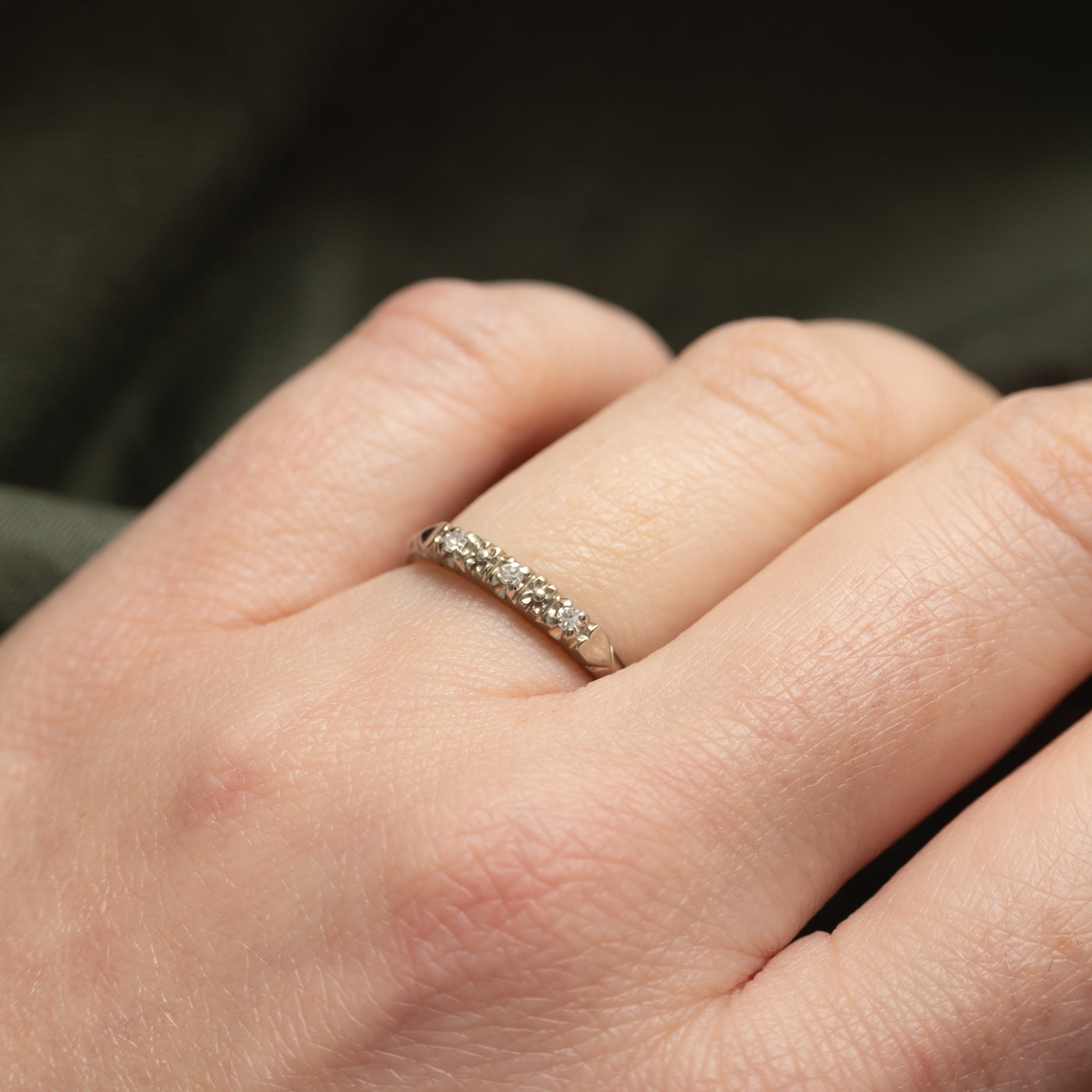 18k Illusion Set Semi Eternity Diamond Band | SZ 5.25