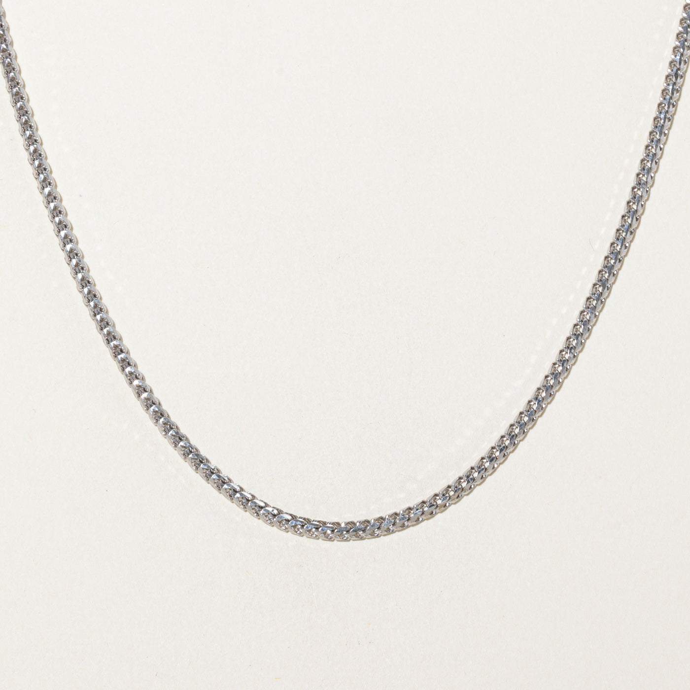 10k White Gold Foxtail Chain | 26"