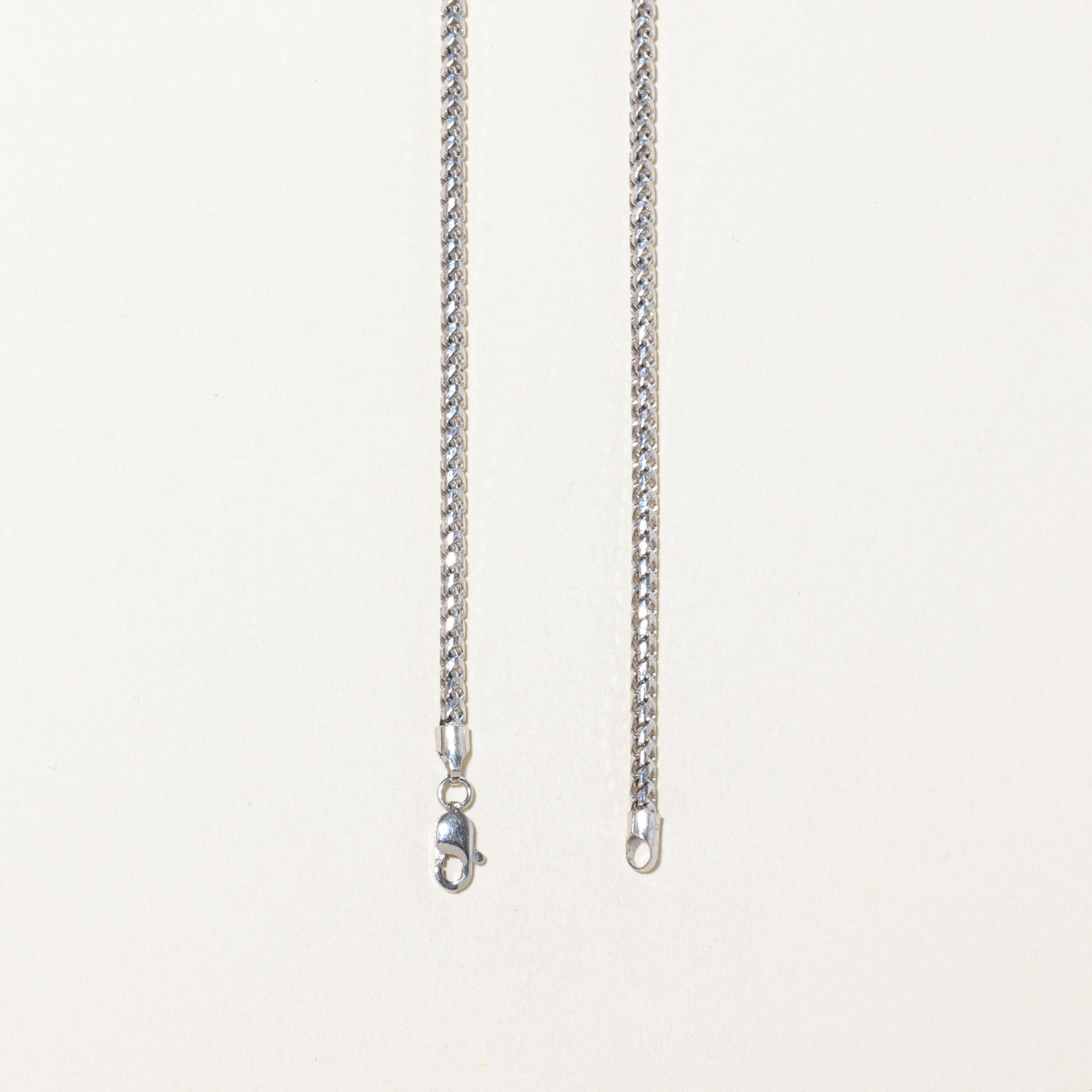 Chaîne queue de renard en or blanc 10 carats | 66 cm