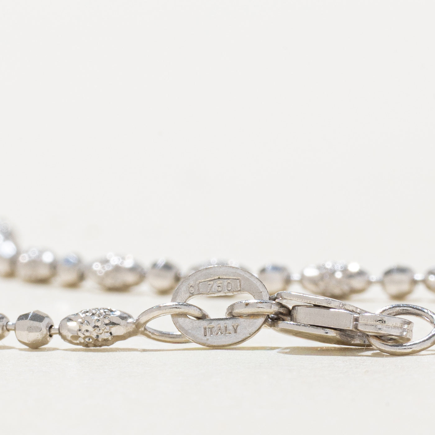 Italian 18k Diamond Cut Bead Chain | 15"