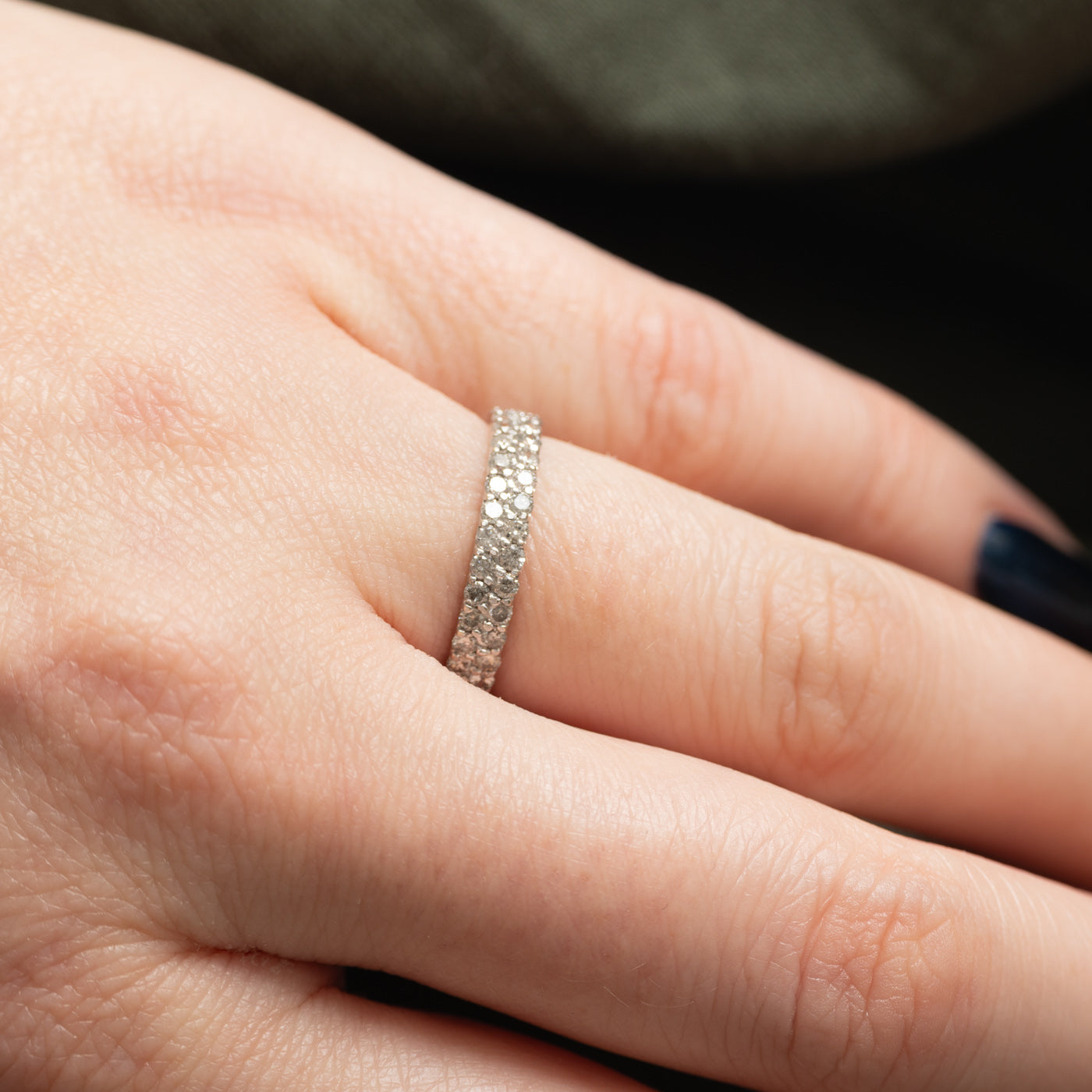 10K Double Row Semi Eternity Diamond Band | 0.50ctw | SZ 5.5