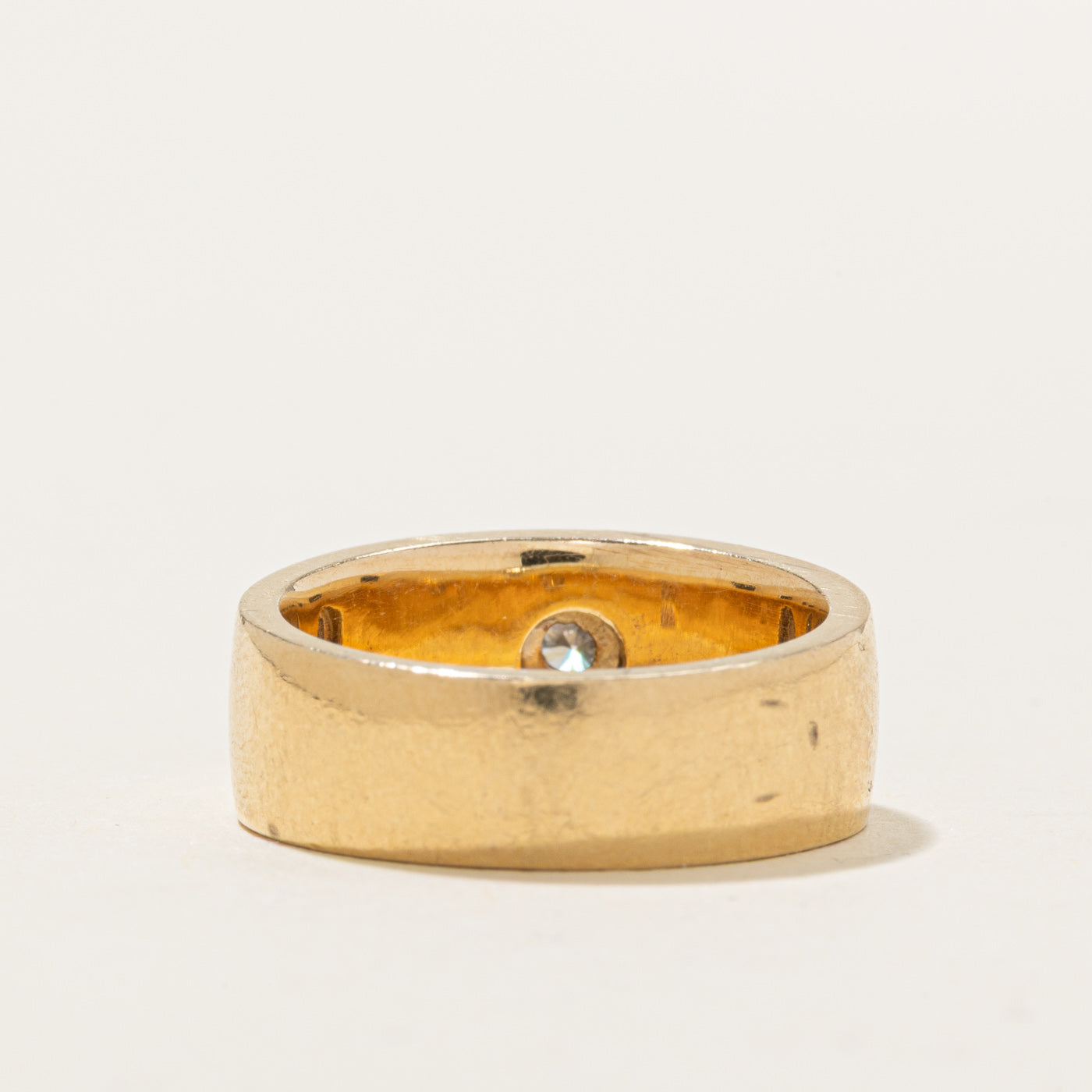14K Yellow Gold Solitaire Diamond Band | 0.18ct | SZ 6.75
