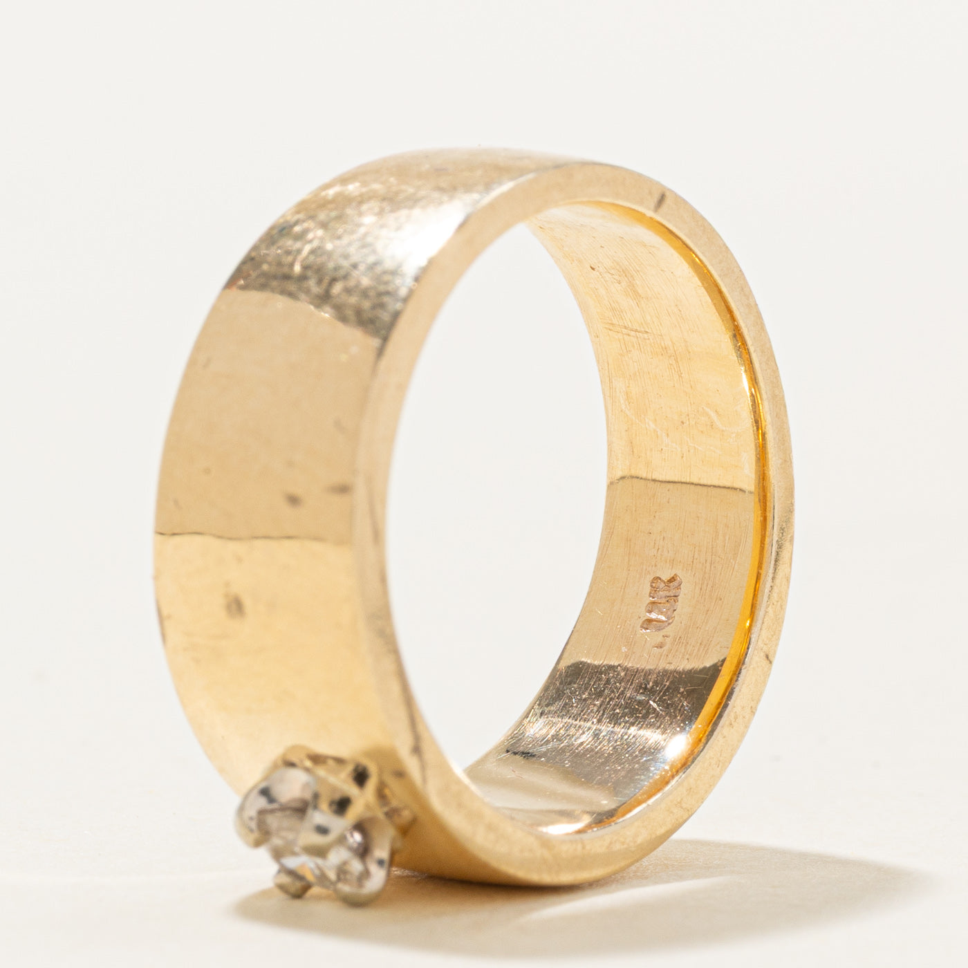 14K Yellow Gold Solitaire Diamond Band | 0.18ct | SZ 6.75
