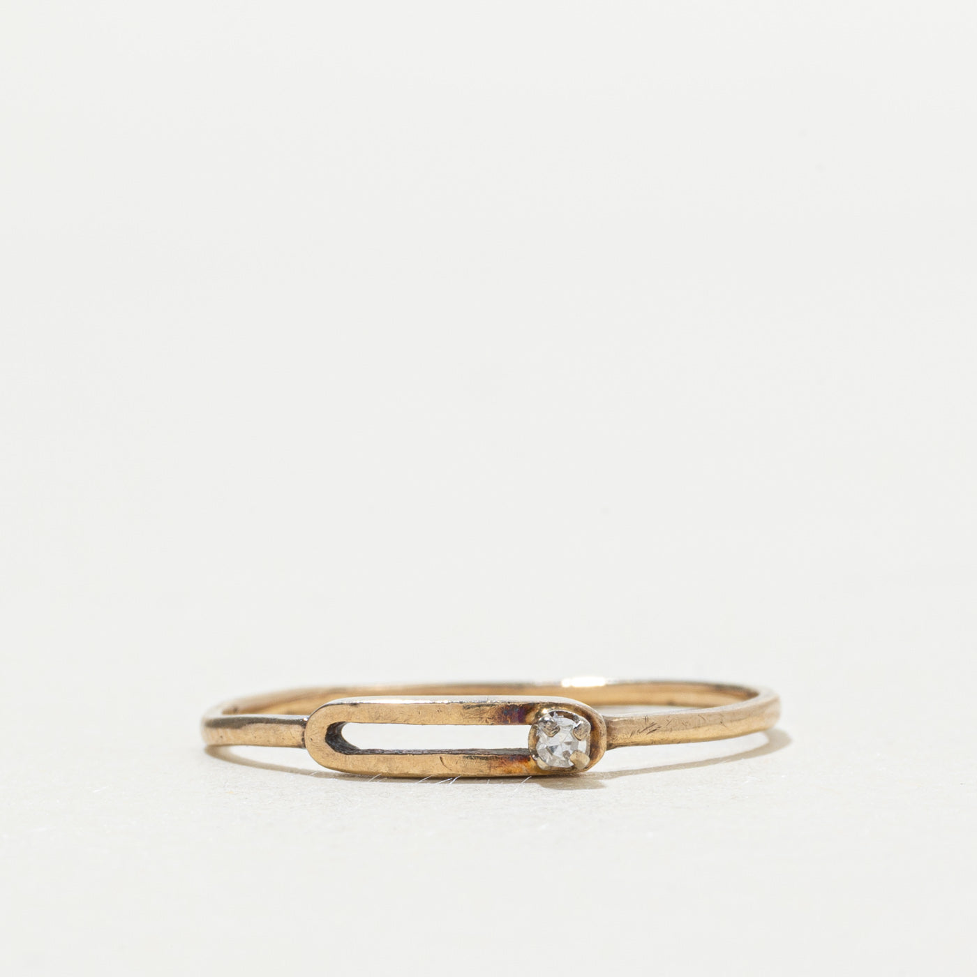 10k Diamond Geometric Thin Ring | SZ 6.25