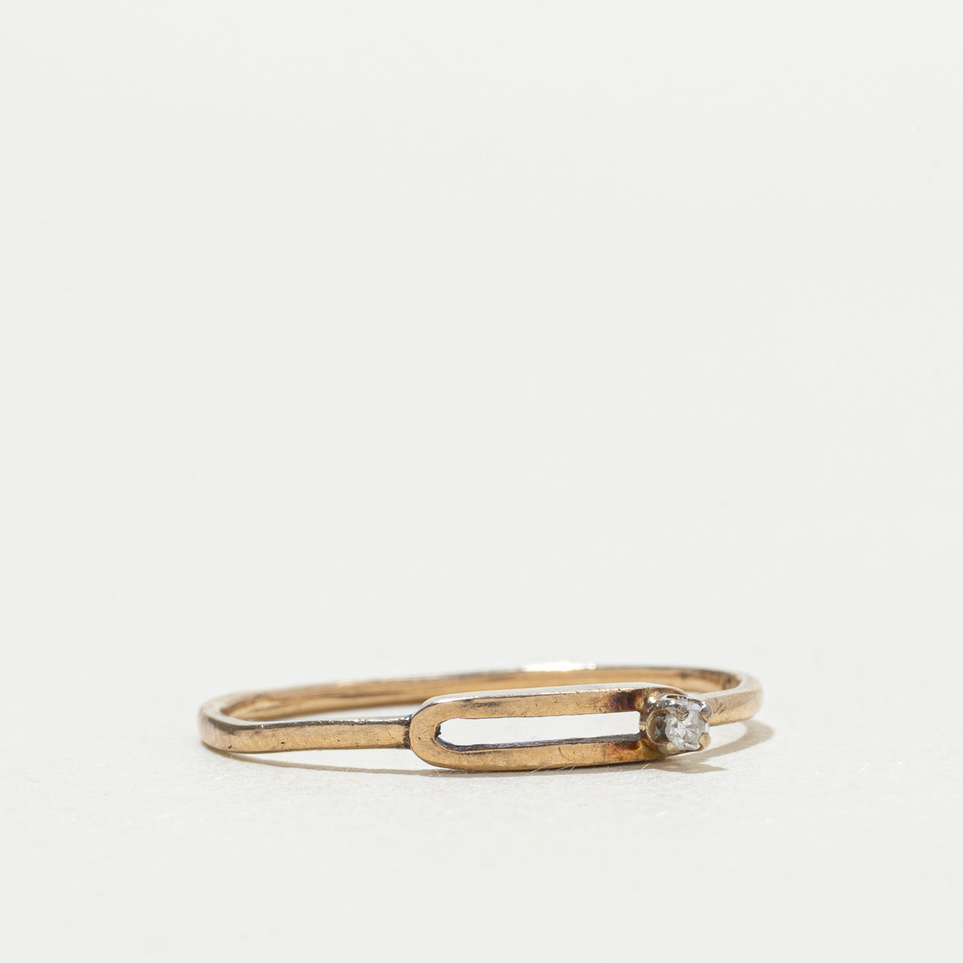 10k Diamond Geometric Thin Ring | SZ 6.25