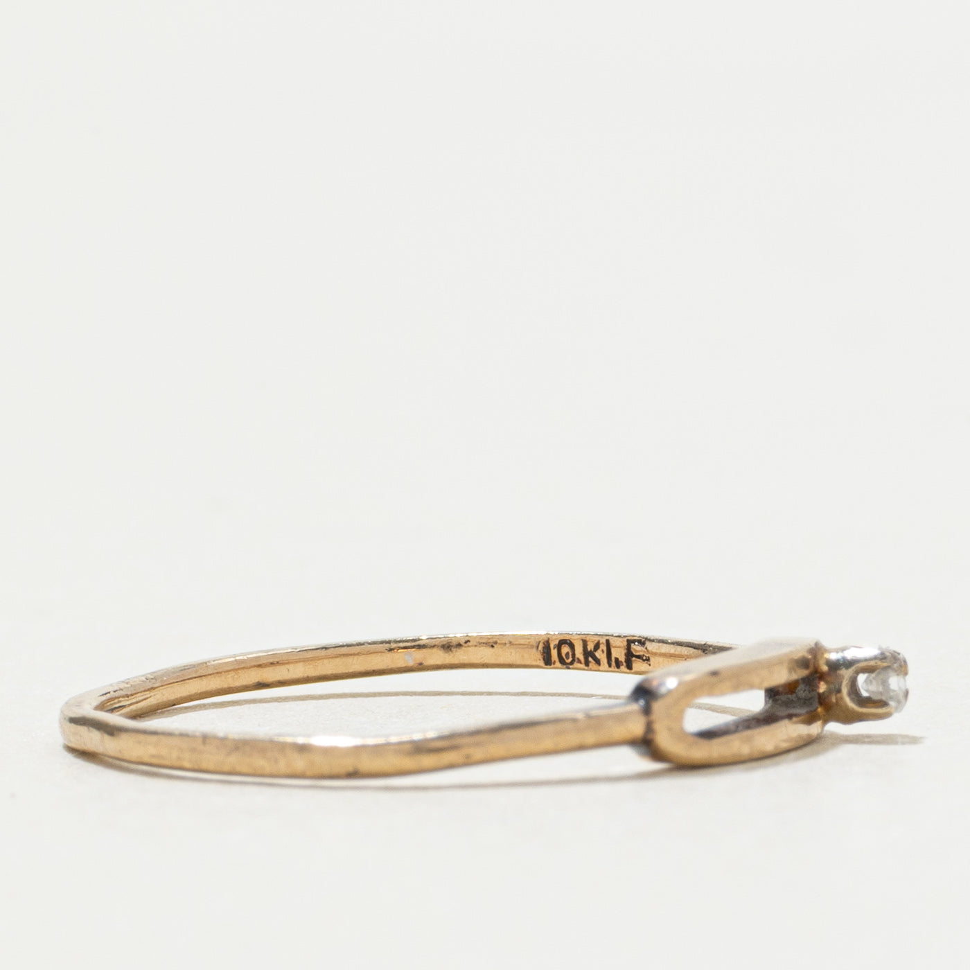10k Diamond Geometric Thin Ring | SZ 6.25
