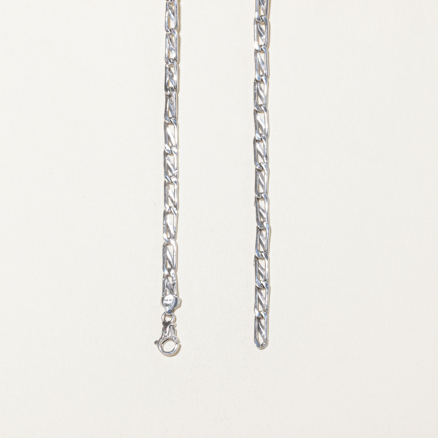 10k White Gold Modified Paperclip Chain | 14"