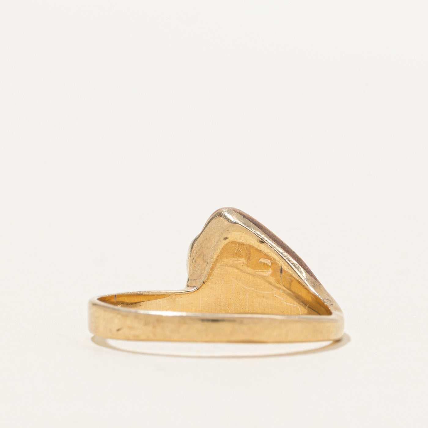 10K Diamond Textured Geometric Band | SZ 5.75