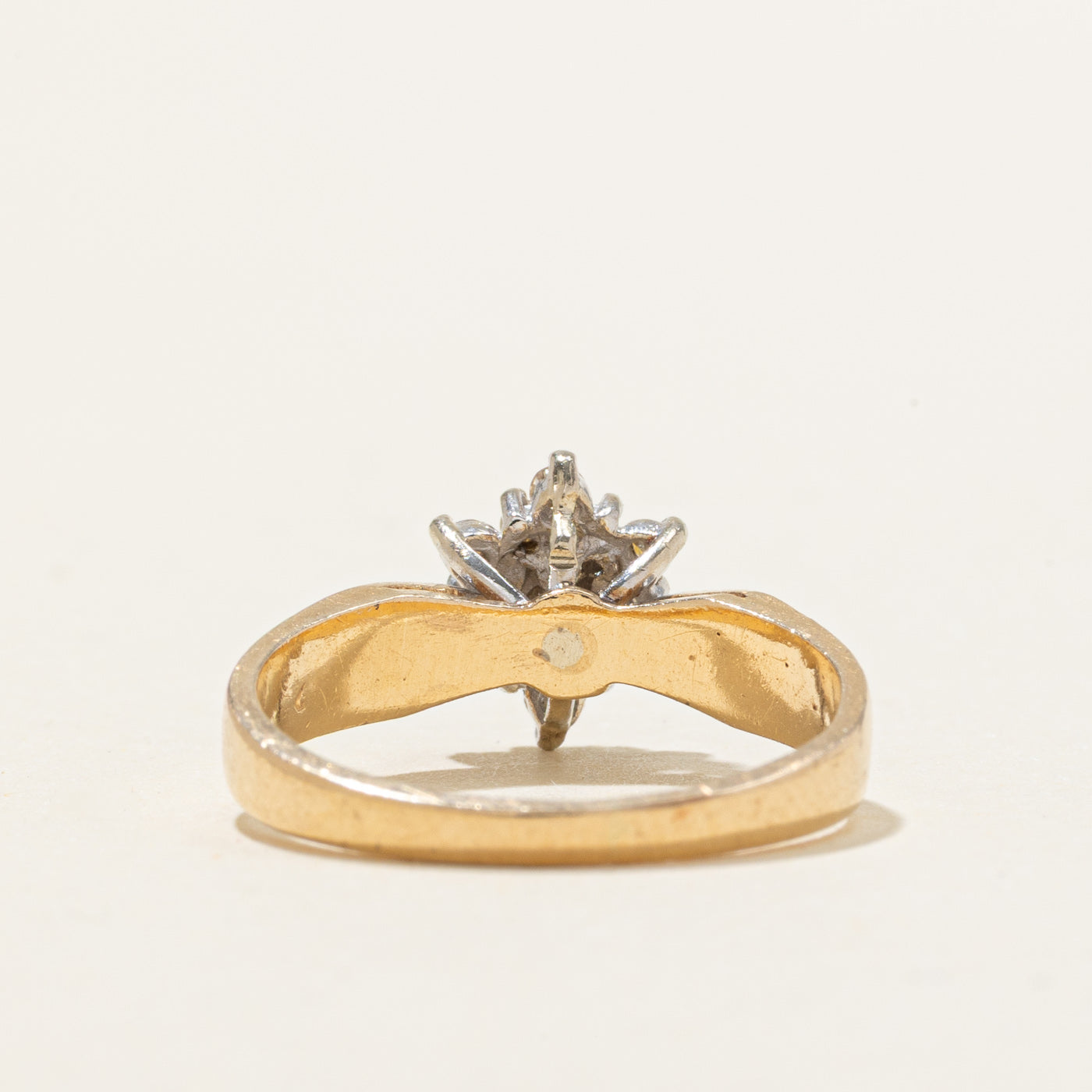 Bague en or 14 carats sertie de diamants à motif floral | 0,20 ct | Taille 5,0