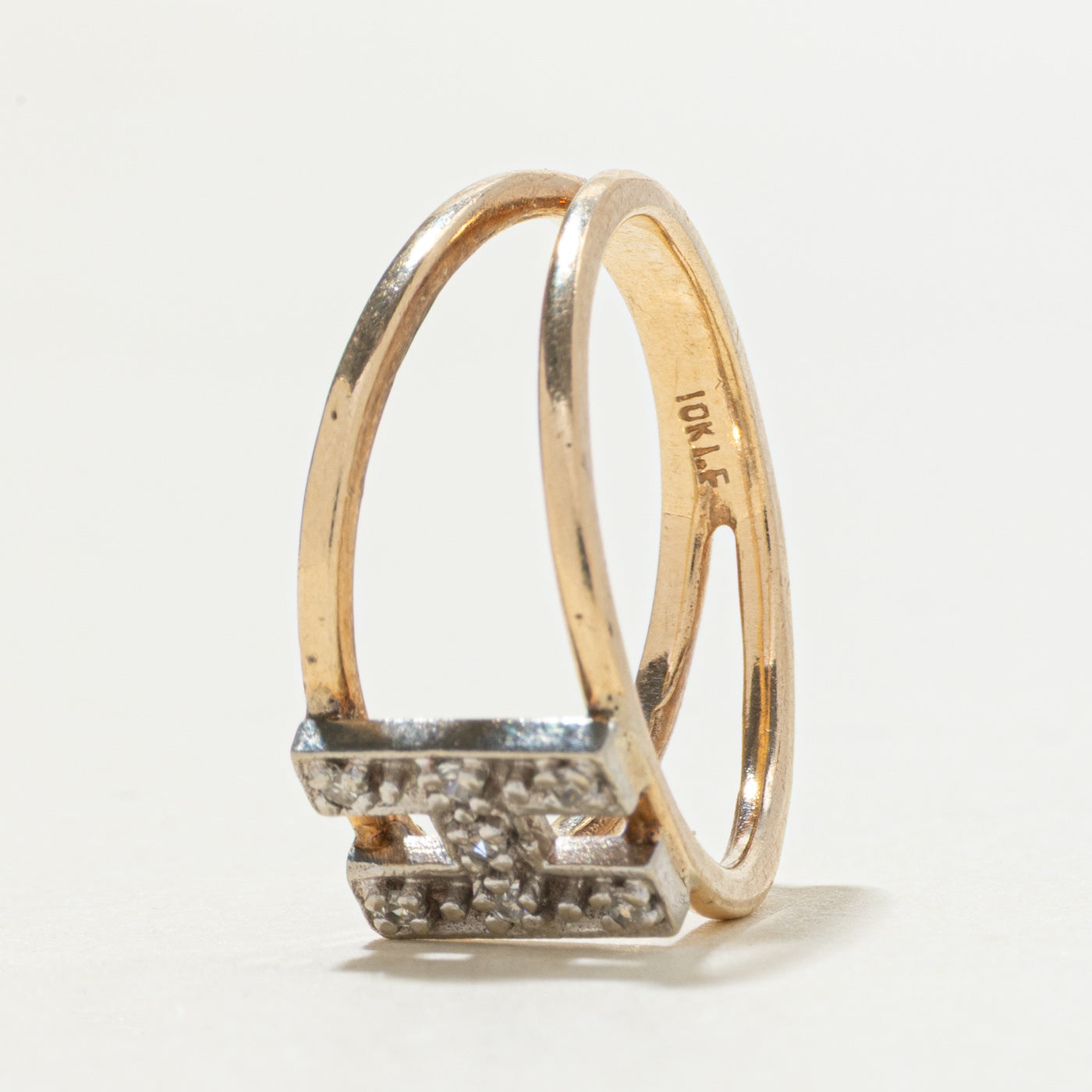 10k Diamond "H" Initial Openwork Ring | SZ 6.75