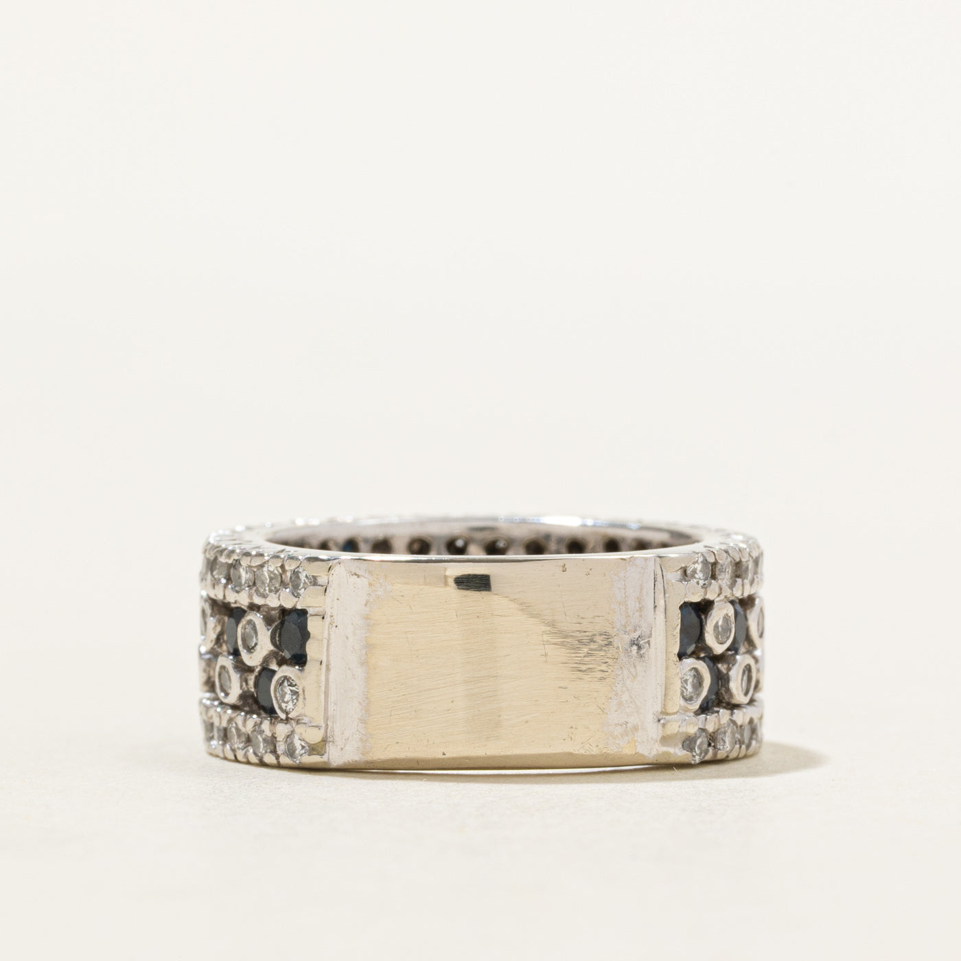 14k Sapphire & Diamond Multi Row Band | 1.00ctw, 0.75ctw | SZ 5.5