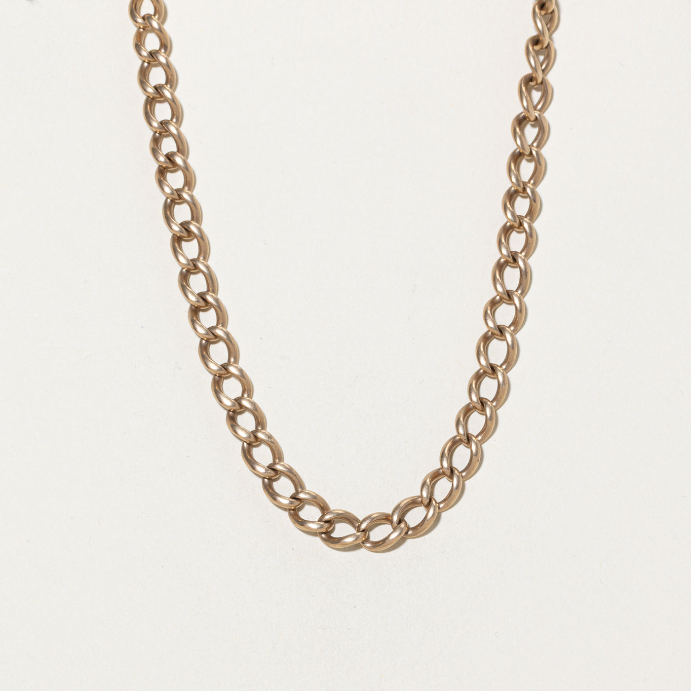 Chaîne de montre à maillons gourmette en or jaune 14 carats | 30,5 cm