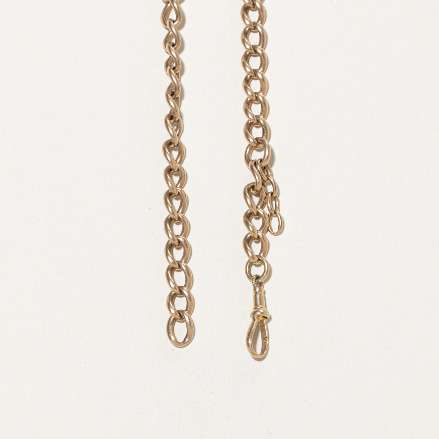 Chaîne de montre à maillons gourmette en or jaune 14 carats | 30,5 cm