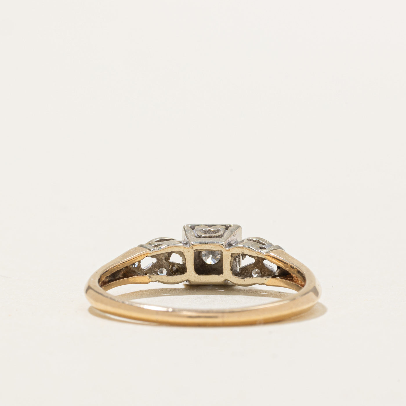 Bague sertie de diamants illusion 14 carats | 0,14 ct | Taille 7,25