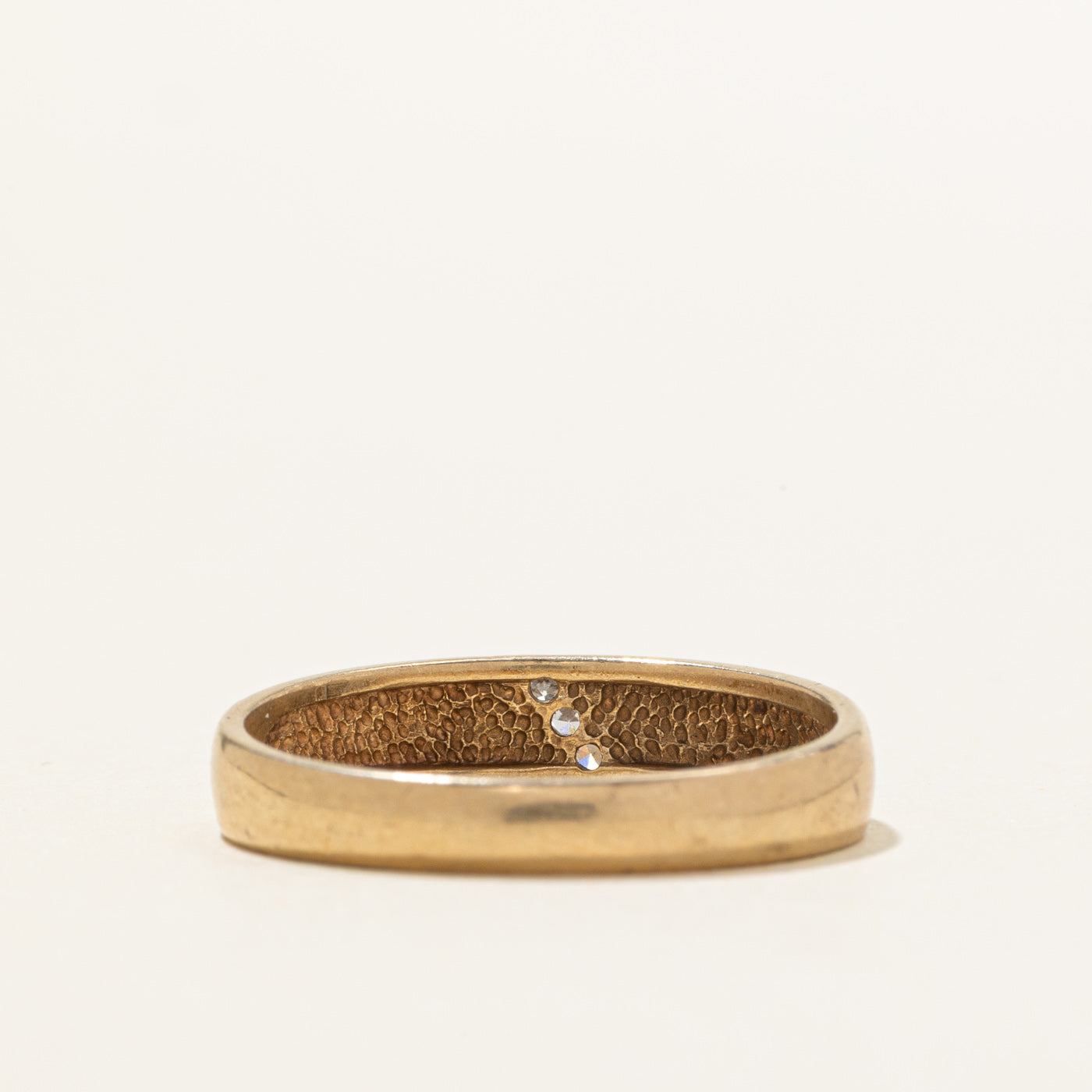10K Yellow Gold Diagonal Diamond Band | SZ 10.0