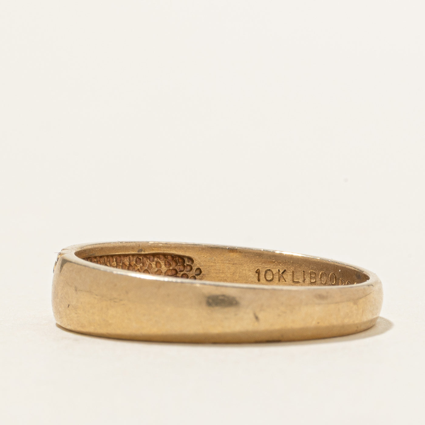 10K Yellow Gold Diagonal Diamond Band | SZ 10.0