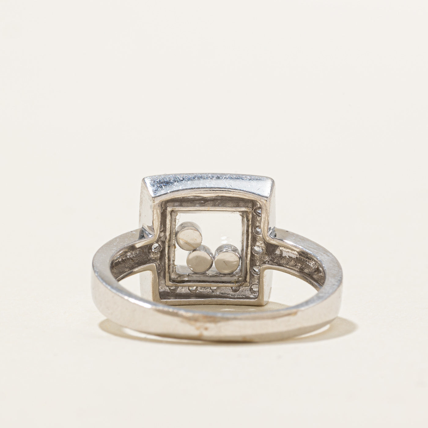 14K Kinetic Diamond Square Framed Ring | 0.13ctw | SZ 7.25