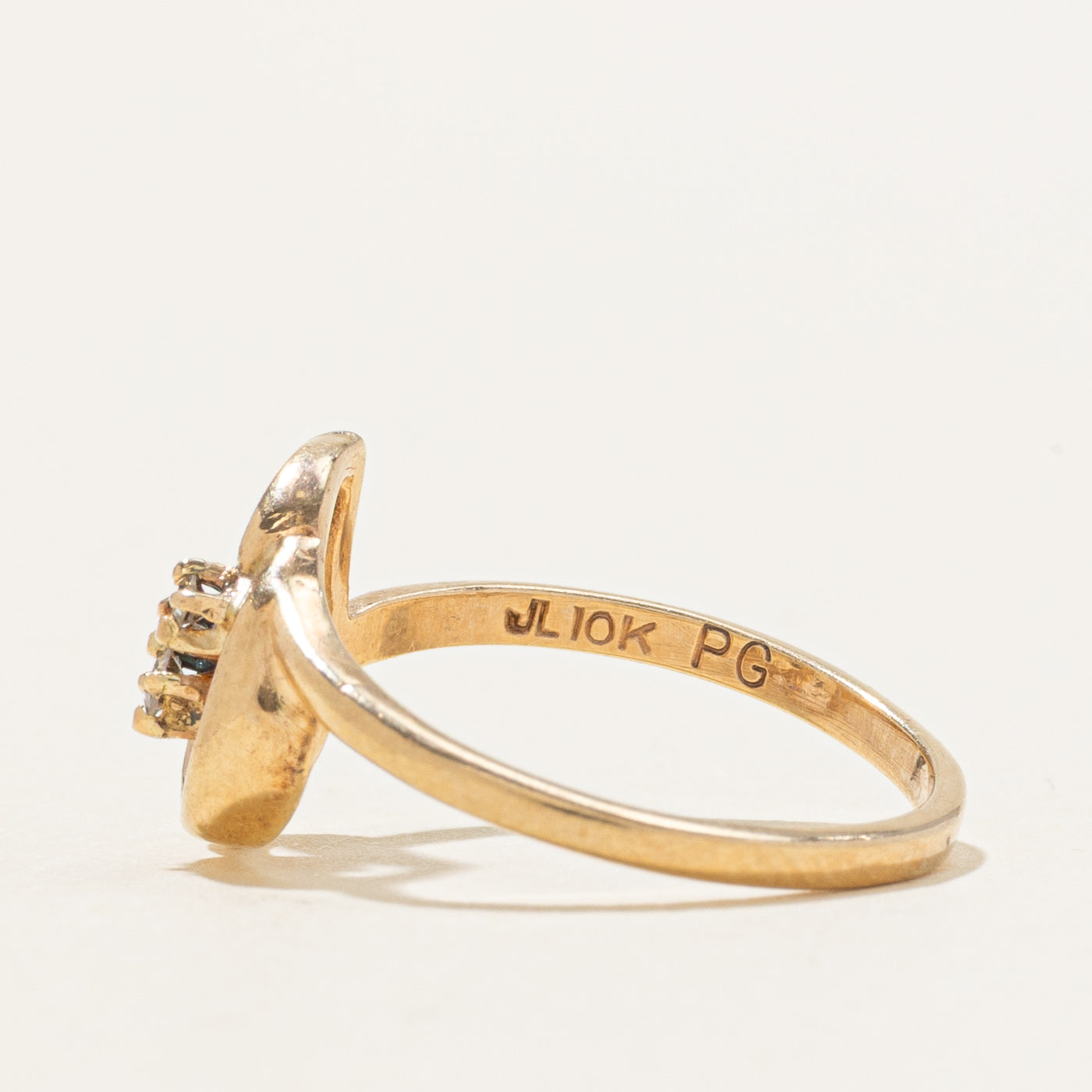 10K Two Stone Diamond Open Heart Ring | SZ 4.5