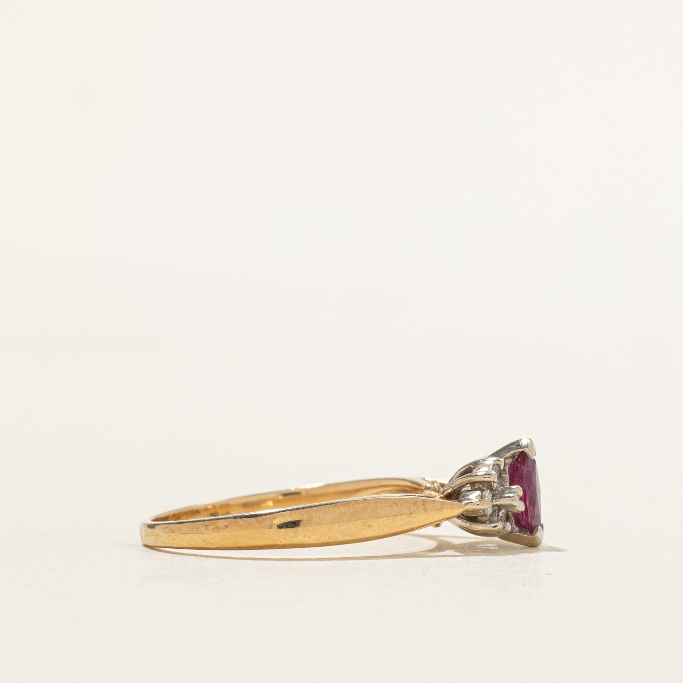 14k Ruby & Diamond Accented Ring | 0.30ct, 0.10ctw | SZ 7.25