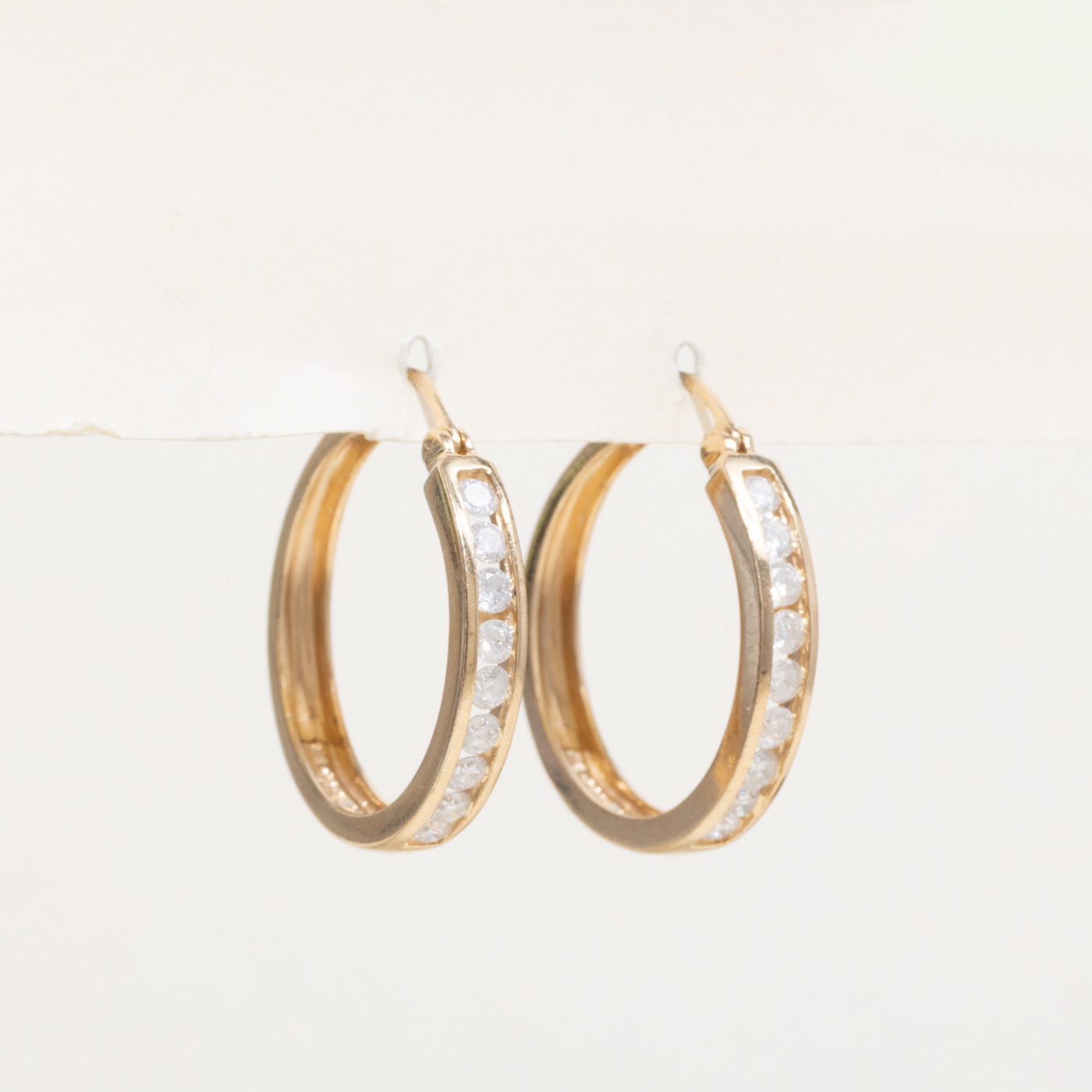 14K Illusion Set Diamond Hoop Earrings | 1.00ctw
