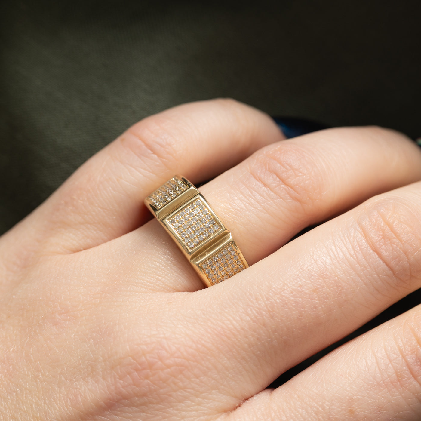 10K Diamond Triple Grid Band | 6.80ctw | SZ 9.0