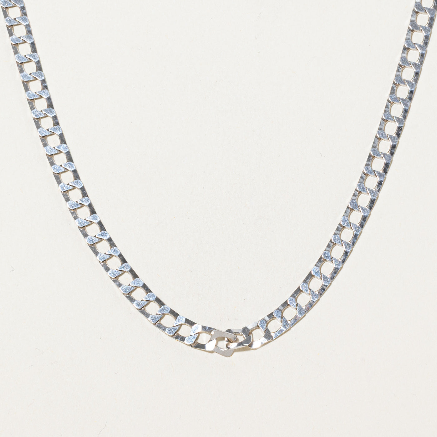 Italian 14k White Gold Curb Link Chain | 22"