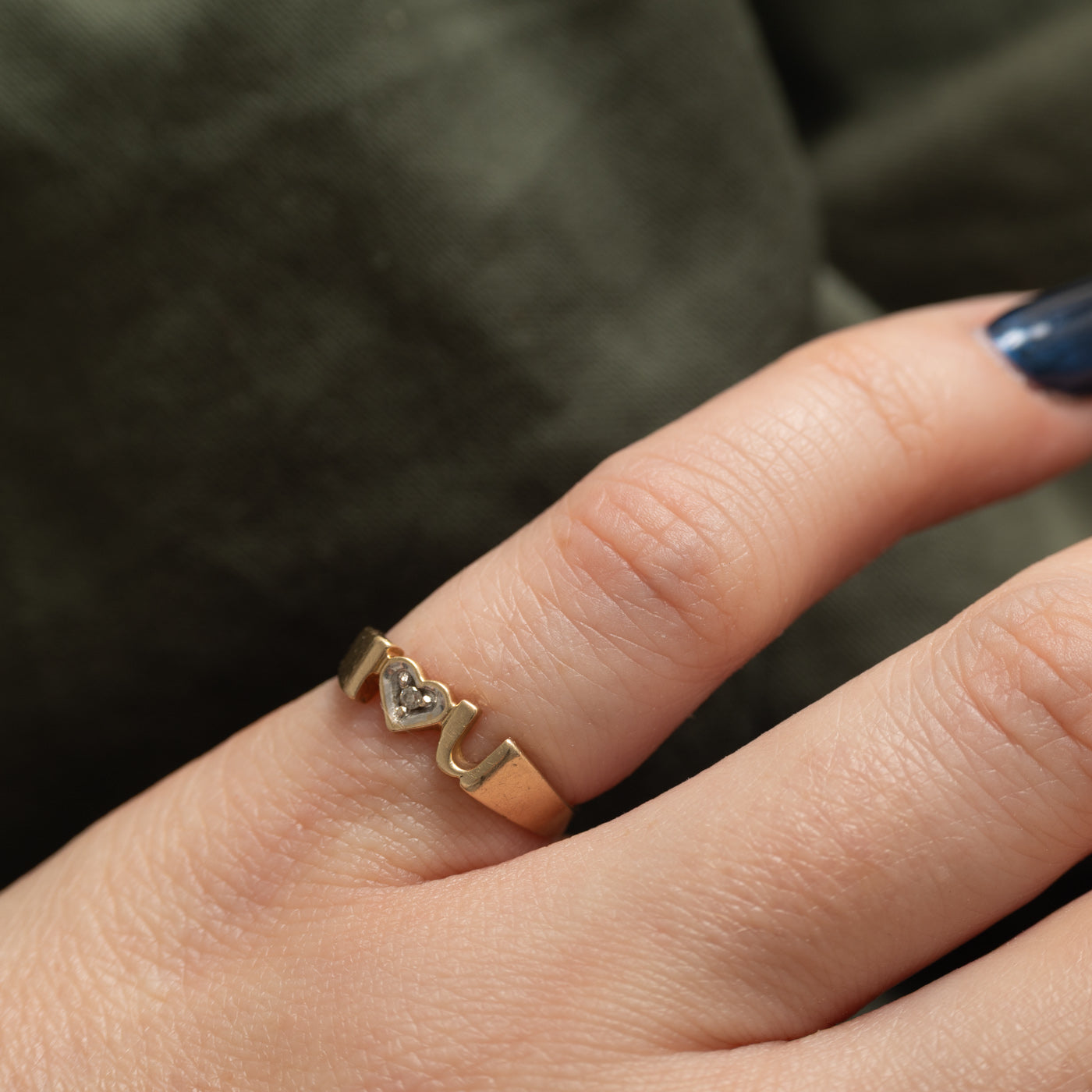 10K Diamond "I <3 U" Band | SZ 4.0