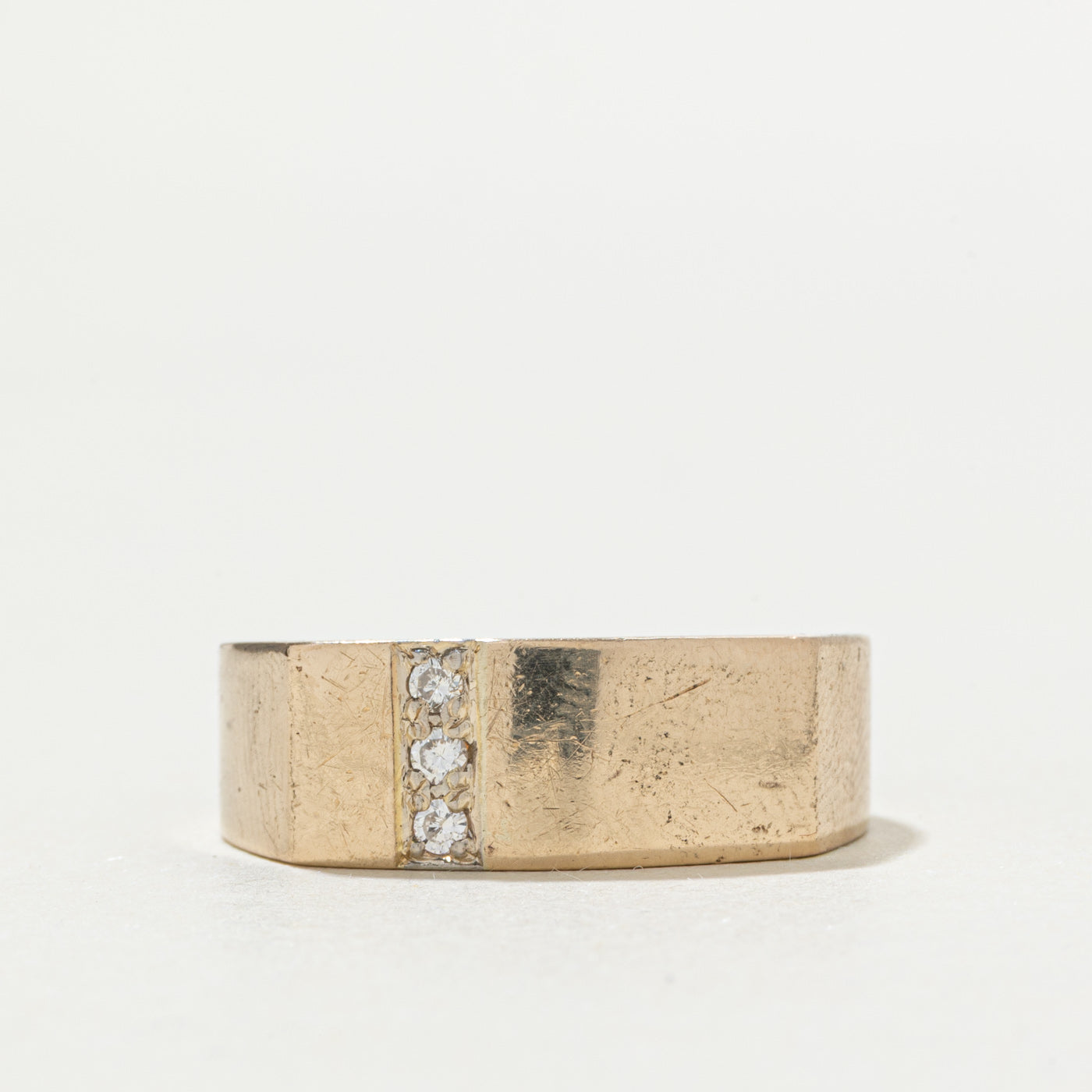 10k Diamond Accent Soft Square Band | SZ 9.25