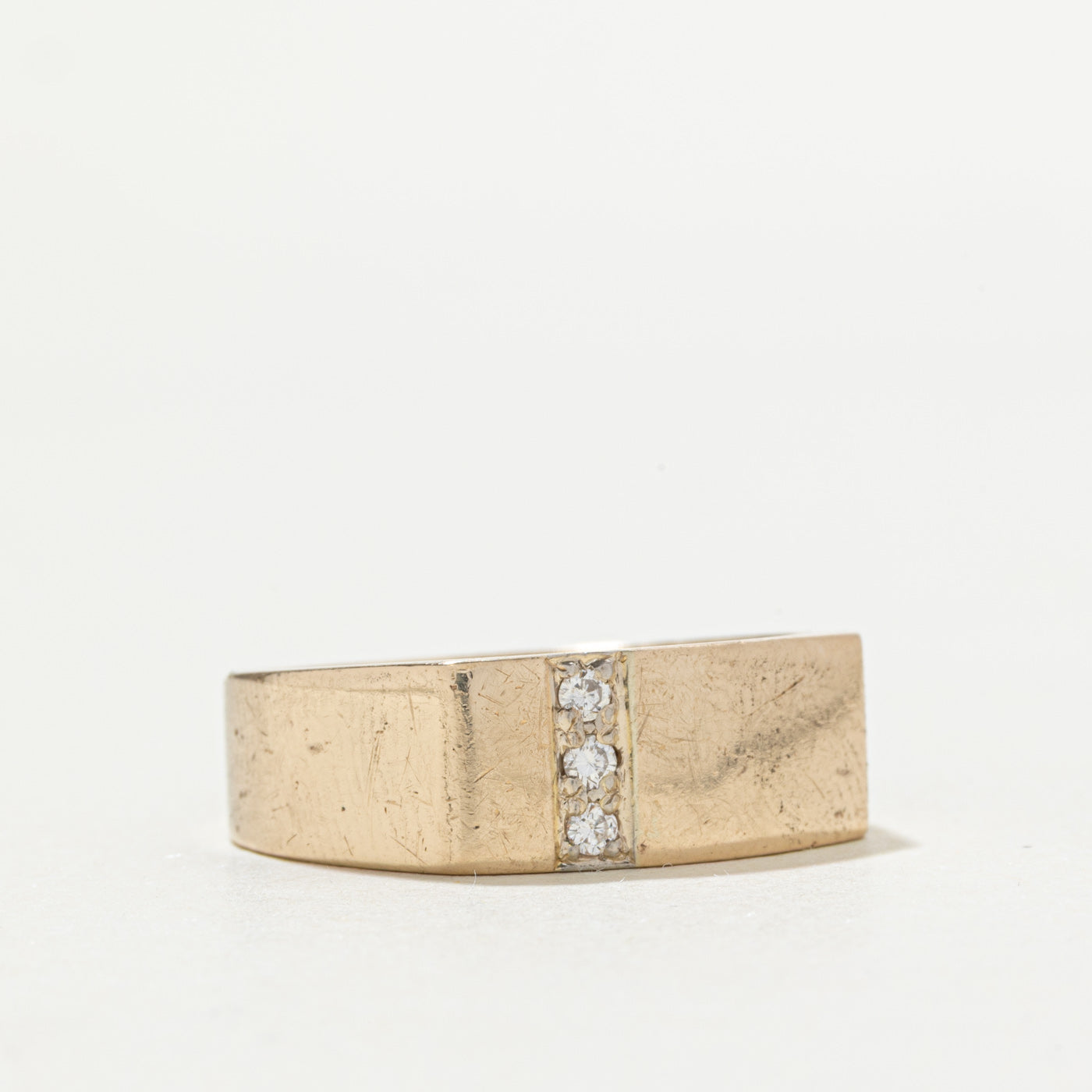 10k Diamond Accent Soft Square Band | SZ 9.25