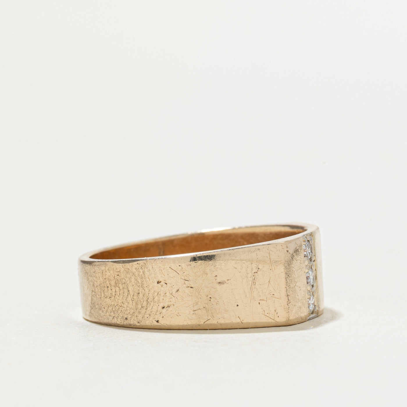 10k Diamond Accent Soft Square Band | SZ 9.25