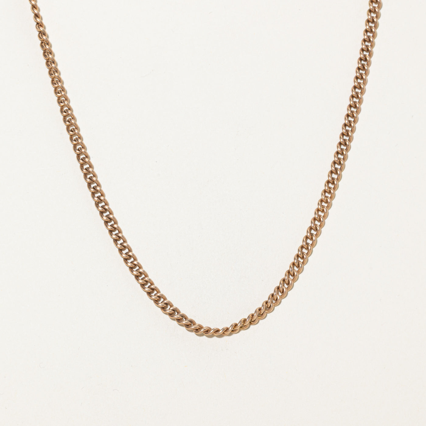 14k Rose Tone Gold Curb Link Watch Chain | 17"
