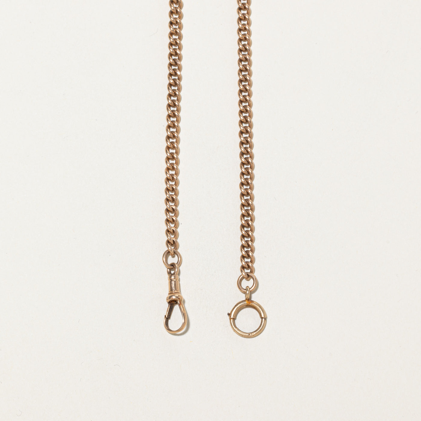14k Rose Tone Gold Curb Link Watch Chain | 17"