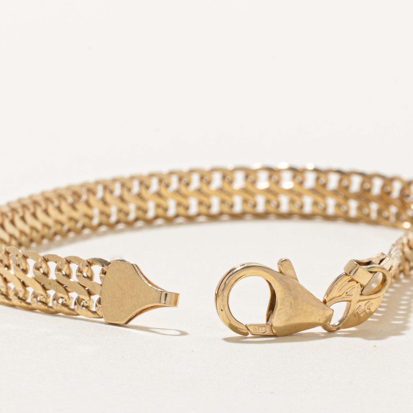 Bracelet à double maillons en or jaune 14 carats | 18 cm