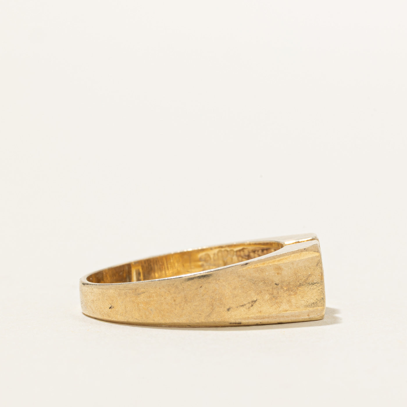 10K Diamond "H" Initial Ring | SZ 7.5