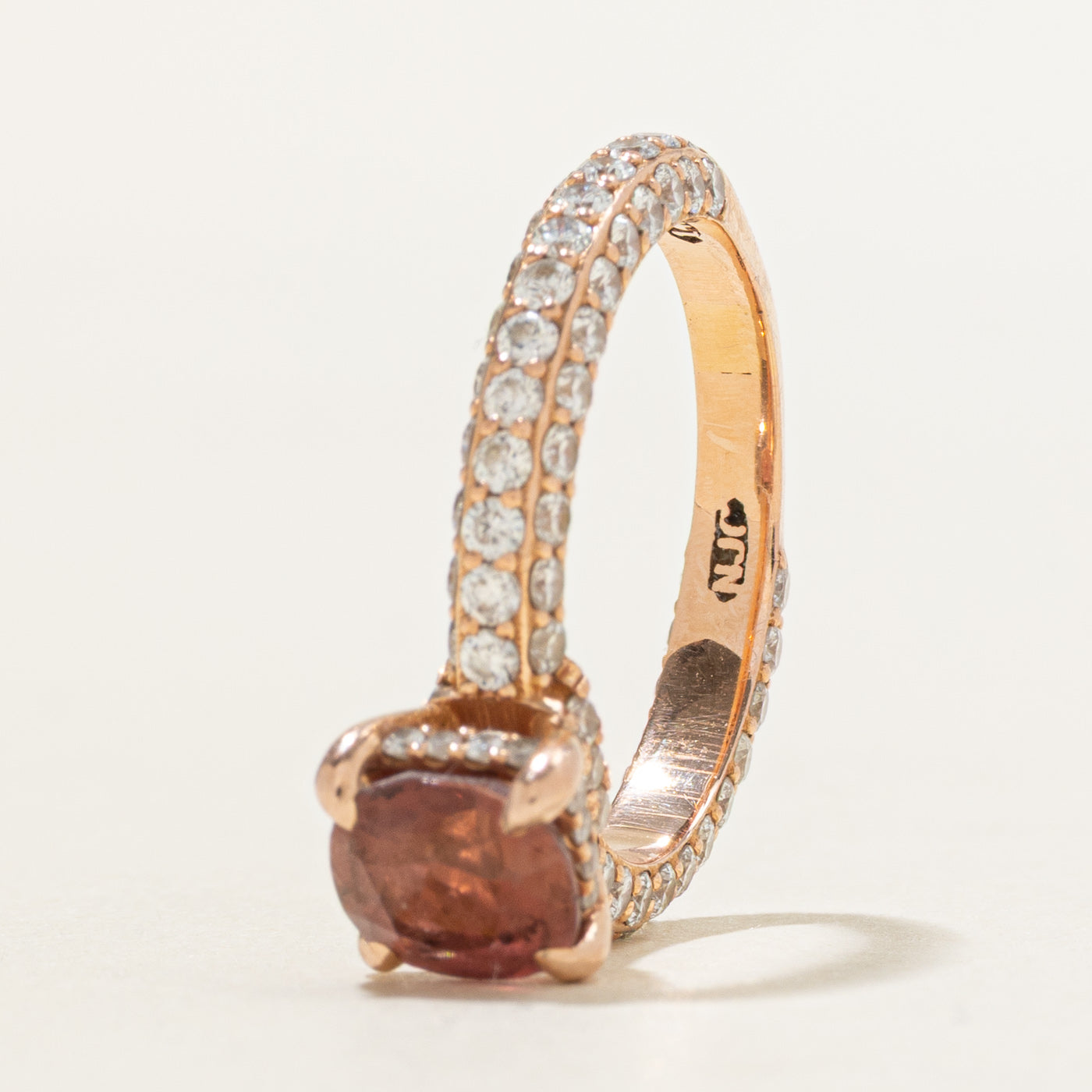 14k Pink Tourmaline & Diamond Accented Ring | 1.38ctw, 1.32ct | SZ 6
