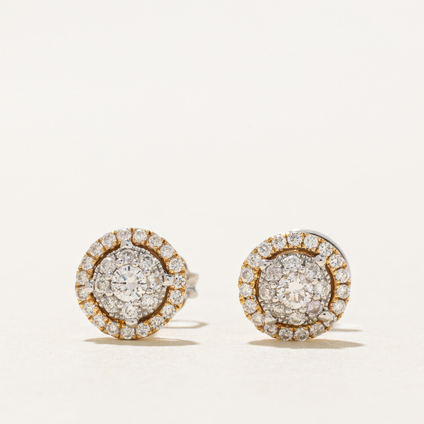 14k Diamond Cluster Halo Stud Earrings | 0.20ctw