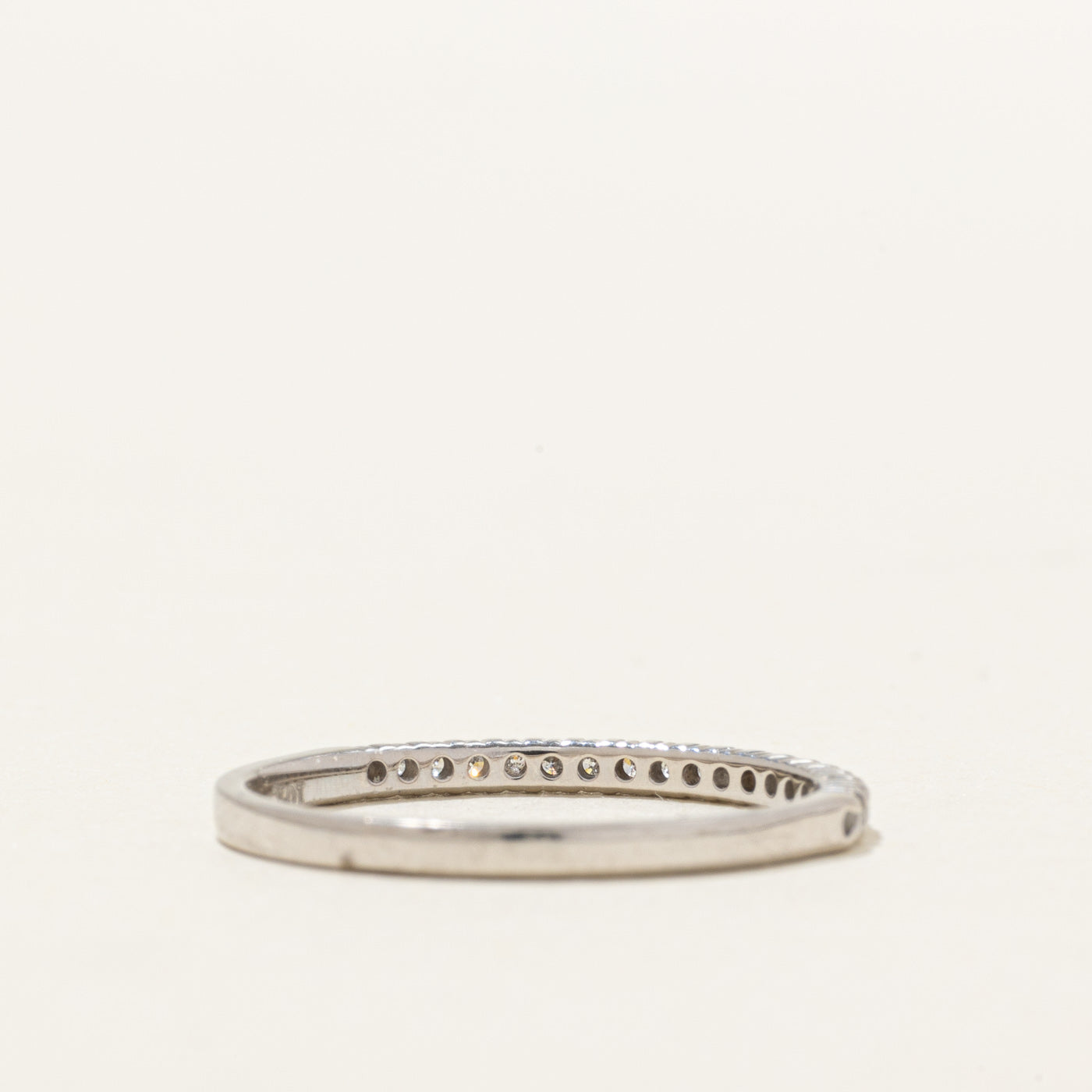 10K White Gold Semi Eternity Diamond Band | SZ 7.0