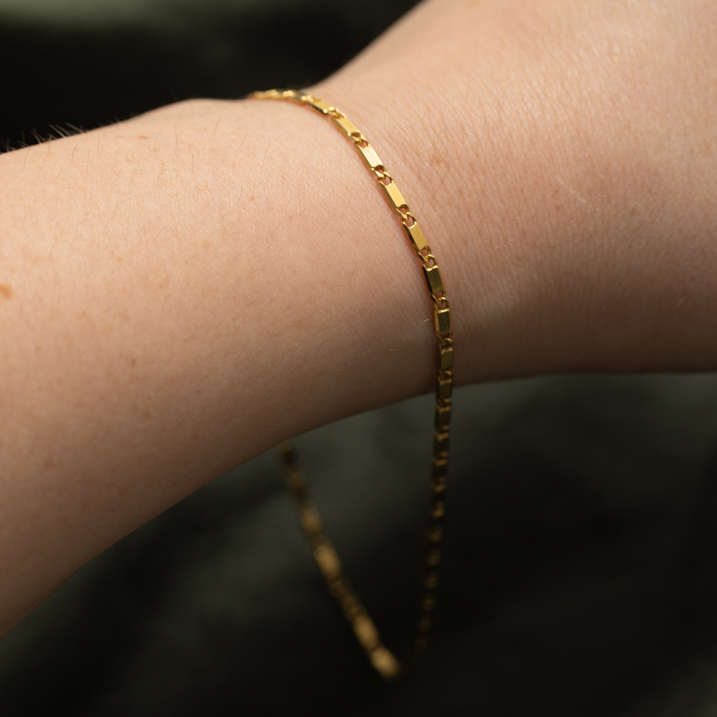 18k Gold Modified Anchor Chain Bracelet | 9.5"