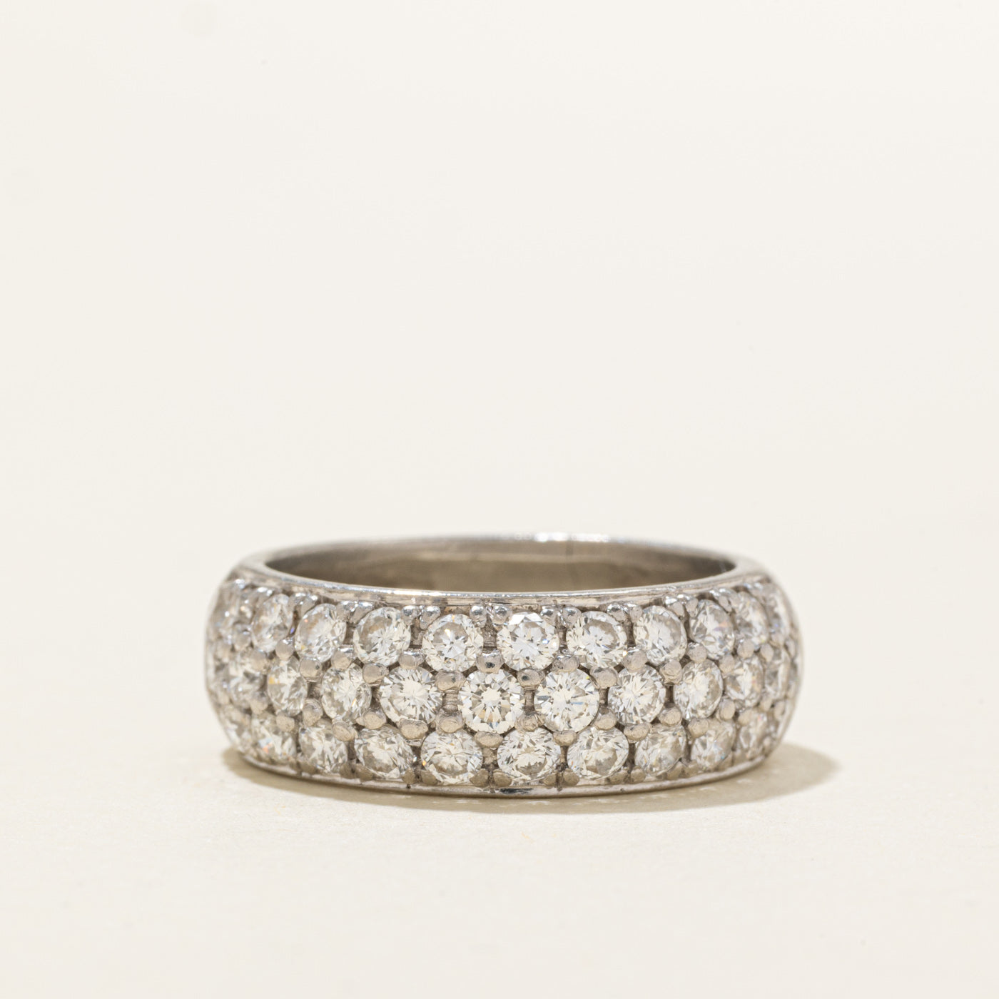 Platinum Pavé Set Semi Eternity Diamond Band | 1.85ctw | SZ 8.25