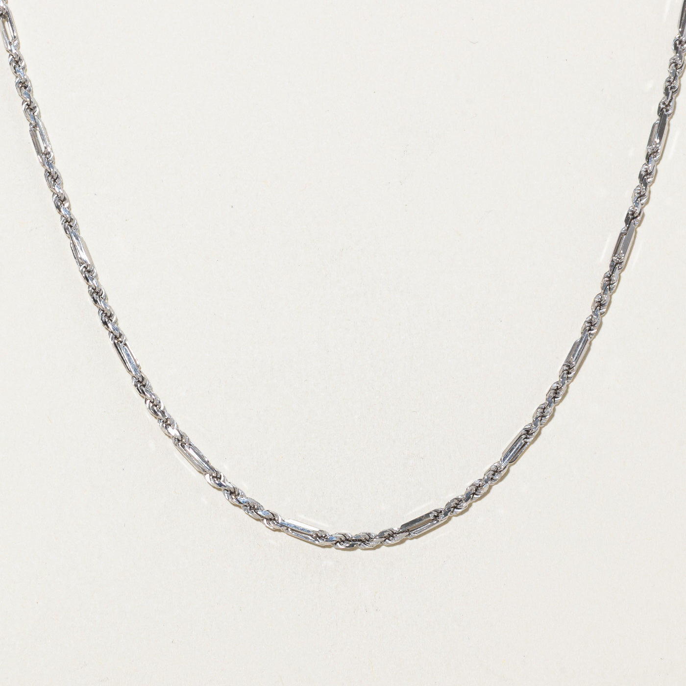 14k White Gold Modified Rope Chain | 18"