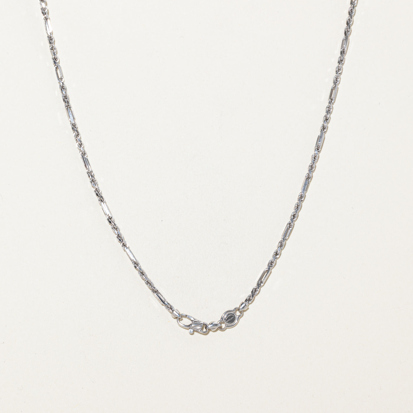 14k White Gold Modified Rope Chain | 18"