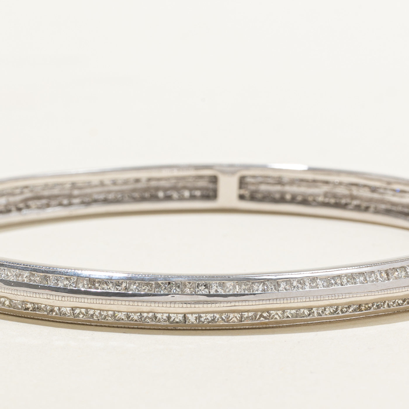 14k Princess Cut Diamond Bangle Bracelet | 20.70ctw
