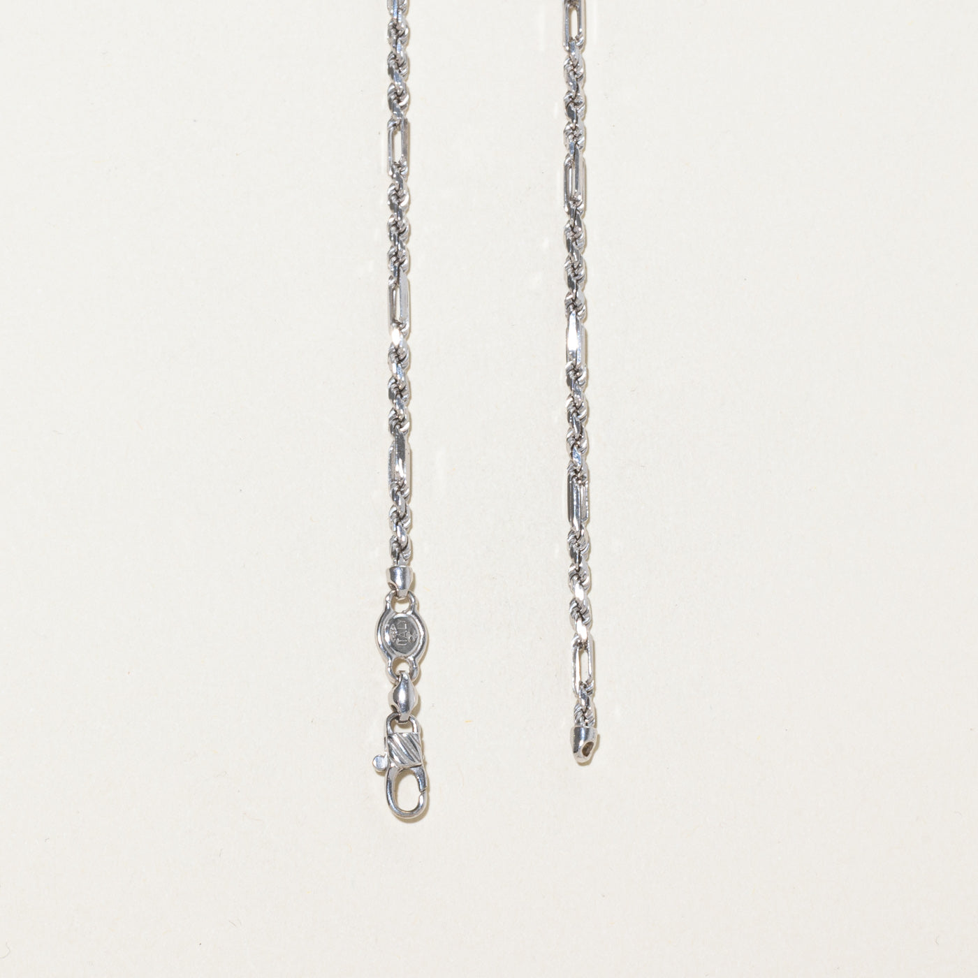 14k White Gold Modified Rope Chain | 18"