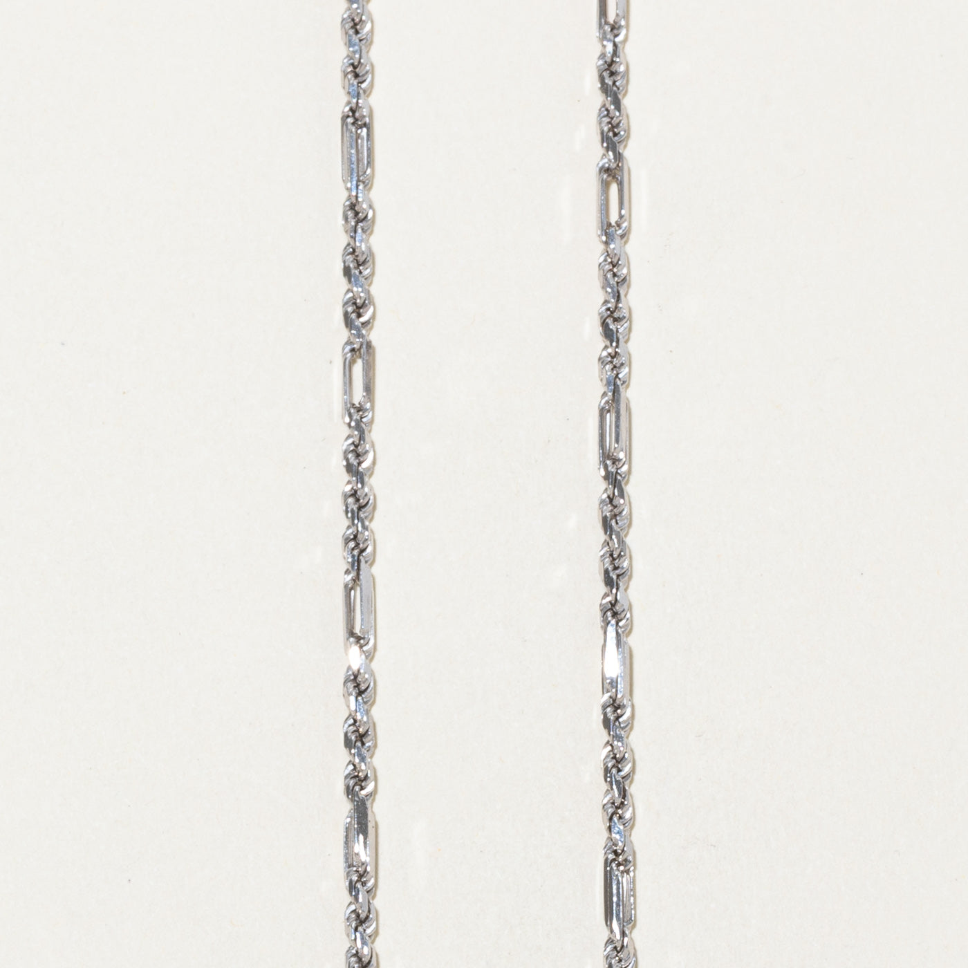 14k White Gold Modified Rope Chain | 18"