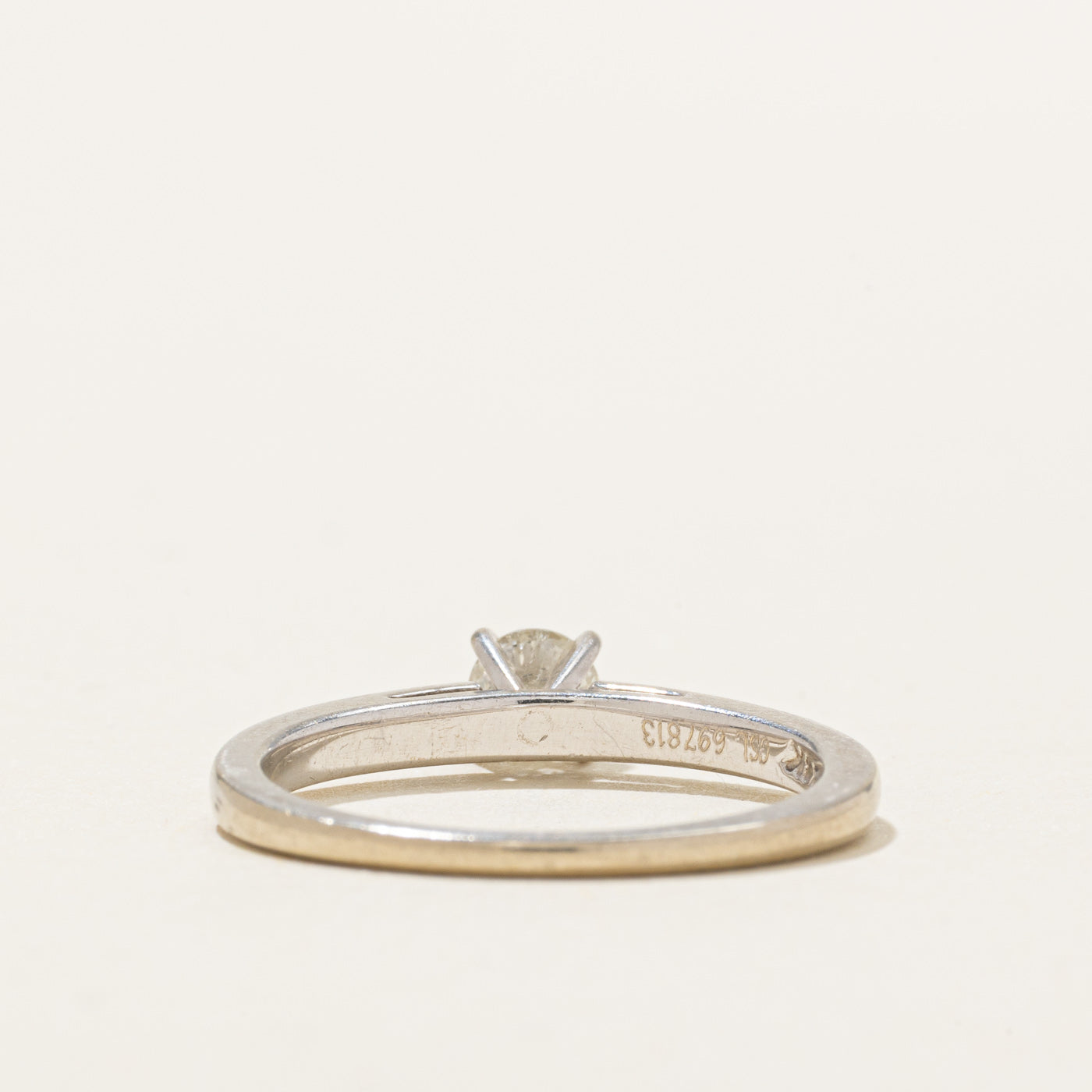 Bague solitaire en or blanc 14 carats avec diamant | 0,30 ct | Taille 7
