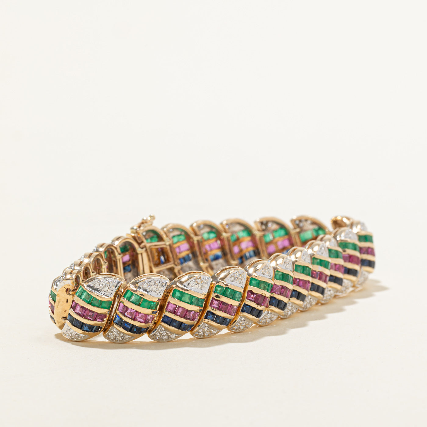 14k Multi Gemstone & Diamond Bracelet | 13.88ctw, 0.92ctw